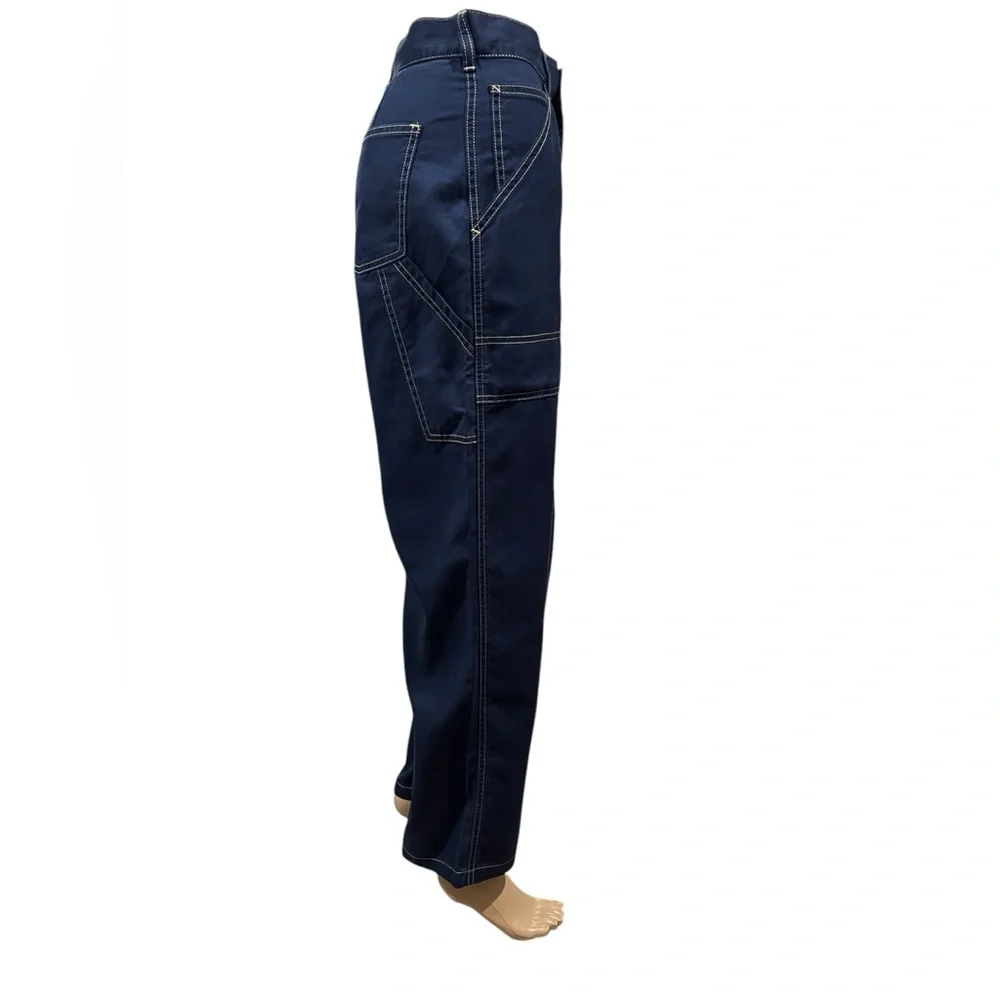 Polo Ralph Lauren Pant Womens Cotton Twill Utility Navy Straight Leg Size 2 - Picture 6 of 16